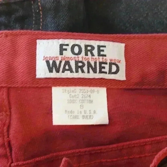 " FORE WARNED‎ " Ladies vintage 100% cotton red shorts sz 8 - Picture 2 of 9